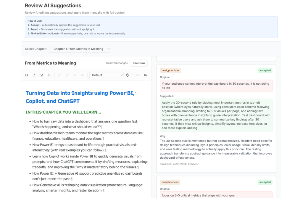 AuthPlat editorial review interface showing comments.